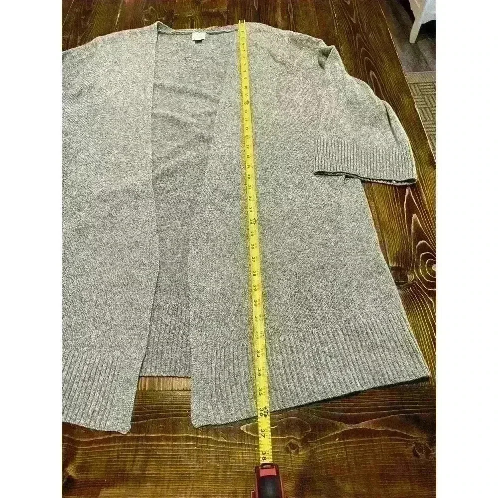 A New Day Sz Large Open Front Gray Sweater 3/4 Sleeves - Picture 4 of 6